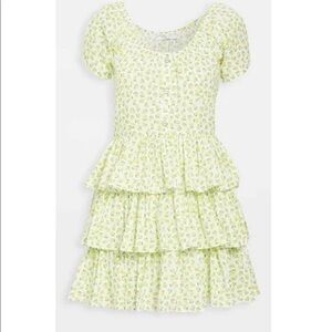 NWOT Caroline Constas Crete Mini Lemon Fruit Dress  XS